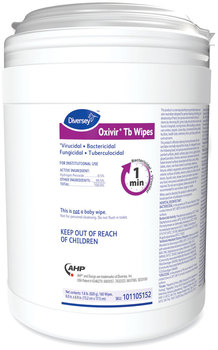Diversey™ Oxivir® TB Disinfectant Wipes, 6 x 6.9, White, 160/Canister, 4 Canisters/Case