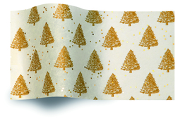 Gemstones Tissue, 20” x 30”, Gold Pearl Trees, 200 Sheets/Pack.