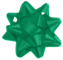 Splendorette Ribbon Star Bows. 2.75 in. Emerald. 200/box.
