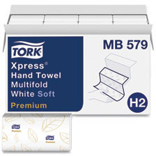 Tork Premium Soft Xpress 2-Ply Multifold Hand Towels. 9.5 X 9.13 in. 135/pack, 16 packs/case.