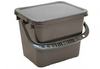 A Picture of product 963-922 Microfiber Charging Bucket with Lid and Casters. 6 gal. 21 X 11 X 11.5 in. Gray.