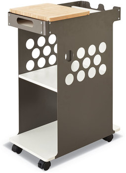 Safco® Mini Rolling Storage Cart Metal, 3 Shelves, 1 Drawer, 200 lb Capacity, 29.75" x 15.75" 16.5", White