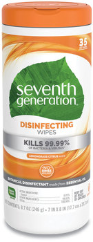 Seventh Generation® Botanical Disinfecting Wipes, 8 x 7, White, 35 Count, 12/Case