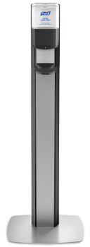 PURELL® MESSENGER™ ES8 Silver Panel Floor Stand with Dispenser. 6.0 X 16.75 X 40.0 in. Graphite.