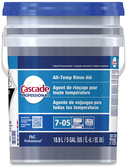 Cascade Professional All-Temp Rinse Aid, Unscented, 5 gal