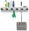 A Picture of product EXC-3336WHT2 Ex-Cell Mop & Broom Holder,  34"w x 5 1/2"d x 7 1/2"h, White Gloss, Each