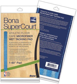 Bona® SuperCourt™ Athletic Floor Care Microfiber Wet Tacking Pad. 60 in. Light/Dark Blue.