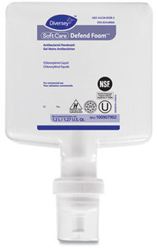Diversey™ Soft Care Defend Foam Handwash Refill. 1.2 L. Fragrance-Free. 6/Carton.