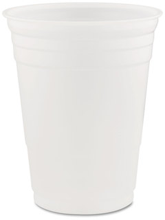 Solo® Polystyrene Plastic Cold Party Cups. 16oz. Translucent. 50/Sleeve. 1000/Case.