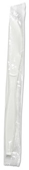 Boardwalk® Heavyweight Wrapped Polypropylene Cutlery Knife. White. 1000/Carton.