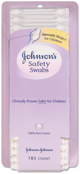 Johnson & Johnson® Pure Cotton Safety Swabs. 185/Pack.