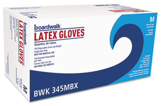 Boardwalk® General-Purpose Powder-Free Latex Gloves. 4.4 mil. Size Medium. Natural. 100/Box,10 Box/Case