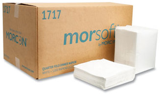 Morcon Tissue Morsoft Dinner Napkins, 1-Ply, 15 x 17, White, 250/Pack, 12 Packs/Carton