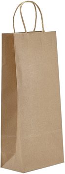 Prime Time Packaging Recyclable Paper Wine Bags. 5.75 X 3.25 X 13 in. Natural Kraft. 250/pack.