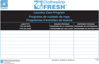 Laundry Care Program Chart.  10" x 15" Laminated Chart