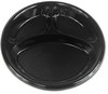 A Picture of product BWK-PLTHIPS10BL3 Boardwalk® Hi-Impact Plastic Dinnerware, Plate, 3-Compartment, 10" dia, Black, 500/Carton