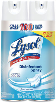 LYSOL® Brand Disinfectant Spray, Crisp Linen, 19 oz Aerosol Spray, 2/Pack, 4 Packs/Case