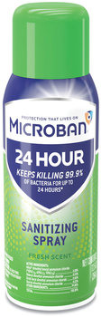 Microban® 24-Hour Disinfectant Sanitizing Spray, Fresh Scent, 12.5 oz Aerosol Spray, 6/Case