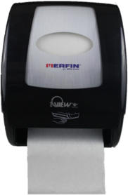 MERFIN® iView Electronic Hands Free Roll Towel Dispenser, Black