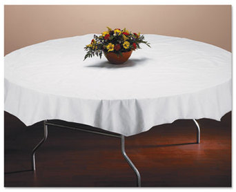 Hoffmaster Octy-Round Tissue/Poly Tablecovers. 82 in. White. 25/Carton.