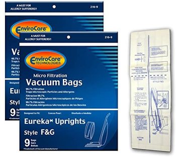 EnviroCare Replacement Micro Filtration Vacuum Cleaner Dust Bags for Eureka F&G Uprights. 18 Pack.