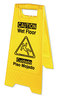 A Picture of product IMP-9152W Impact® Bilingual English/Spanish Wet Floor Caution Sign. 12.05 X 1.55 X 24.3 in. Yellow.