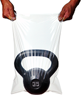 TUF-R® Standard Linear Low Density Gusset Bags. 0.75 Mil. 8 X 3 X 20 in. Clear. 1,000 bags/case.