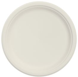 Bare® by Solo® Eco-Forward® Sugarcane (Bagasse) Dinnerware Plates. 8.9 in. 125/sleeve, 4 sleeves/case. Dart Molded Fiber.