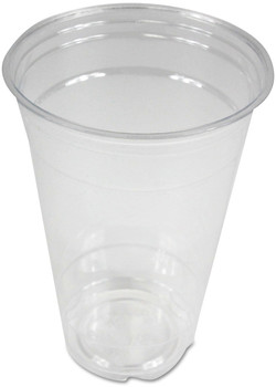 Boardwalk® Clear Plastic Cold Cups, 20 oz, PET, 20 Cups/Sleeve, 50 Sleeves/Case