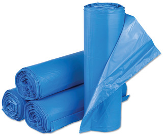 Inteplast Group High-Density Commercial Can Liners, 33 gal, 14 microns, 30" x 43", Blue, 250/Carton