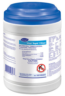 Virex® Rapid 1 Wipes. 6 X 7 in. 160/container, 12 containers/cases.