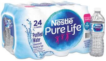 True Clear® Pure Life® Purified Water, 16.9 oz Bottle, 24/Case, 84 Cases/Pallet (2,016 Bottles).