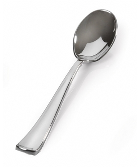 Fineline Settings Silver Secrets Full Size Extra Heavy Spoons. Silver color. 600 spoons/case. Replaces 191-702
