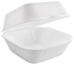 A Picture of product RYM-CNH Foam Hinged Lid Container, Hamburger Container, 6" x 6", White Color, 125 Pieces/Pack, 500/Case