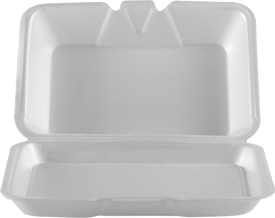 Dart 205HT1 9 x 6 x 3 White Foam Take Out Container with Perforated  Hinged Lid - 100/Pack