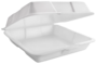 A Picture of product RYM-CN8X8L Foam Hinged Containers, 8" x 8", White, 1-Compartment, 100/Pack, 200/Bag