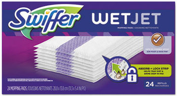 Swiffer® WetJet® System Refill Cloths,  11.3" x 5.4", White, 24/Box, 4/Ctn