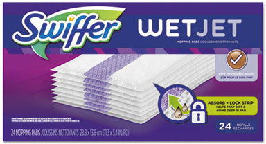 P&G Professional 3700008443 Swiffer® WetJet® System Refill Cloths, 11.3 x  5.4, White, 24/Box, 4/Ctn