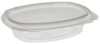 8 oz. Recycled Plastic Hinged Lid 1 Compartment Takeout Deli Container, Clear, 200 ct.