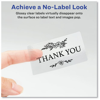 Avery® Rectangle Labels Print-to-the-Edge with Sure Feed and Easy Peel, 2 x 3, Glossy Clear, 80/Pack