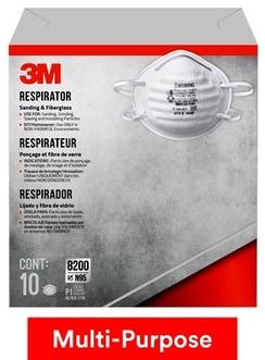 3M™ Sanding and Fiberglass Respirator N95 Particulate, 8200H10-DC, 10 Eaches/Pack, 4 Packs/Case (40 Count)