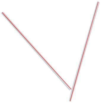 Unwrapped Hollow Plastic Stir-Straws. 5.5 in. White/Red. 1,000 straws/box, 10 boxes/carton.