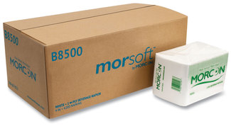 Morcon Tissue Morsoft® Beverage Napkins, 9 x 9/4, White, 500/Pack, 8 Packs/Case