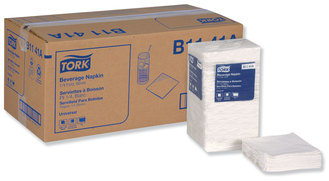 Tork® Universal Beverage Napkin, 1-Ply,9.13 x 9.13, 1/4 Fold, Poly-Pack, White, 4000/Case