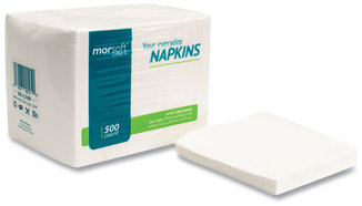 Morcon Tissue Morsoft® 1/4 Fold Lunch Napkins, 1 Ply, 11.8" x 11.8", White, 6,000/Case