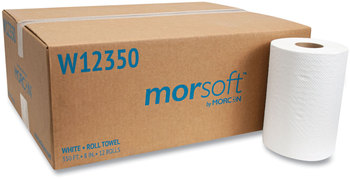 Morcon Tissue Morsoft® Universal Roll Towels, 8" x 350 ft, White, 12 Rolls/Case