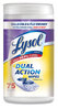 A Picture of product RAC-81700 LYSOL® Brand Dual Action™ Disinfecting Wipes,  Citrus, 7 x 8, 75/Canister, 6 Canisters/Case