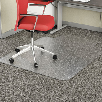 Alera® Studded Chair Mat for Flat Pile Carpet, Occasional Use, 36 x 48, Lipped, Clear