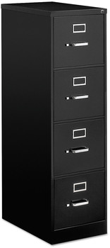 Alera® Four-Drawer Economy Vertical File, 4 Letter-Size File Drawers, Black, 15" x 25" x 52"