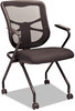 A Picture of product ALE-EL4914 Alera® Elusion Mesh Nesting Chairs with Padded Arms, Supports Up to 275 lb, 18.11" Seat Height, Black, 2/Carton